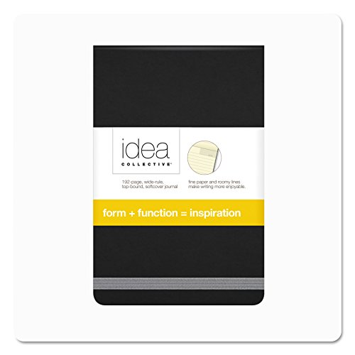 Oxford Idea Collective Top-Bound Mini Softcover Journal, 3-1/2" x 5-1/2", Legal Rule, Black Cover, 96 Sheets (56885)