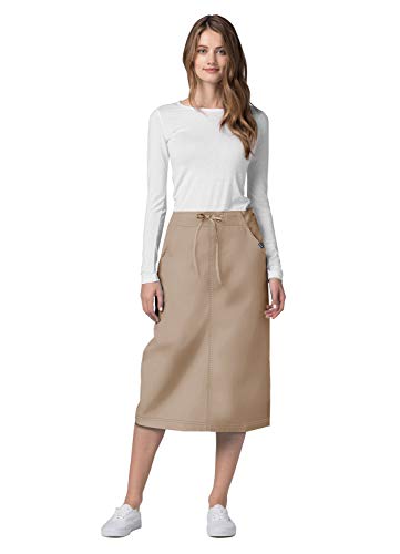 Adar Universal Scrub Skirts for Women - Mid-Calf Drawstring Scrub Skirt - 707 - Khaki - 12