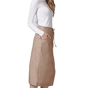 Adar Universal Scrub Skirts for Women - Mid-Calf Drawstring Scrub Skirt - 707 - Khaki - 12