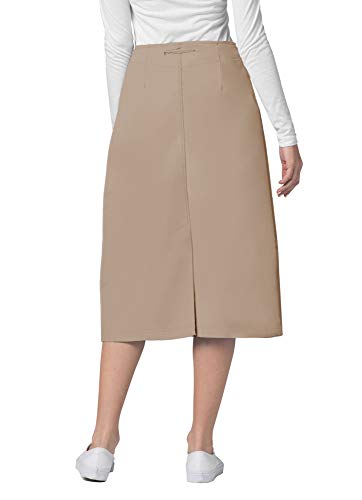 Adar Universal Scrub Skirts for Women - Mid-Calf Drawstring Scrub Skirt - 707 - Khaki - 12