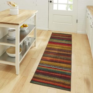 mohawk home boho stripe 2' x 8' area rug - multicolor - perfect for living room, dining room, office