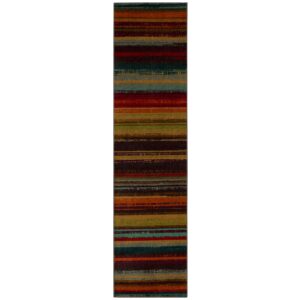 Mohawk Home Boho Stripe 2' x 8' Area Rug - Multicolor - Perfect for Living Room, Dining Room, Office