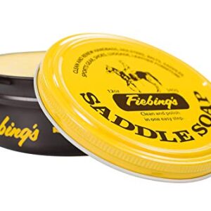 Fiebing's Saddle Soap 12oz - Yellow - Clean, Polish and Maintain Saddles, Shoes, Luggage, Handbags - Thoroughly Cleans & Restores Natural Preservative Leather Oils to Maintain Suppleness & Strength