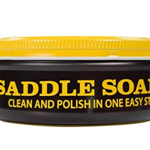 Fiebing's Saddle Soap 12oz - Yellow - Clean, Polish and Maintain Saddles, Shoes, Luggage, Handbags - Thoroughly Cleans & Restores Natural Preservative Leather Oils to Maintain Suppleness & Strength