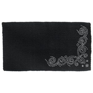 tough 1 designer dots wool saddle blanket, 34"x38", black
