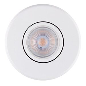 Globe Electric 90679 3" Swivel Round Trim Recessed Lighting Kit, White, Easy Install Push-N-Click Clips, 3.25" Hole Size, Recessed Lights, Dimmable, Ceiling Light, Porch Light, Home Improvement