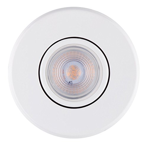 Globe Electric 90679 3" Swivel Round Trim Recessed Lighting Kit, White, Easy Install Push-N-Click Clips, 3.25" Hole Size, Recessed Lights, Dimmable, Ceiling Light, Porch Light, Home Improvement