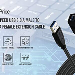 iMBAPrice USB 3.0 Extender - 15 Feet SuperSpeed USB 3.0 A Male to USB 3.0 A Female Extension Cable (Black)