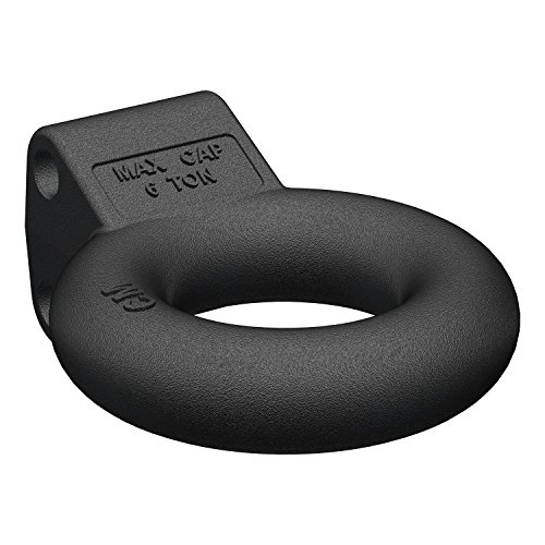 CURT 48601 Black Steel Pintle Hitch Lunette Ring 3-Inch ID, 12,000 lbs, Channel Mount Required, Gloss Black