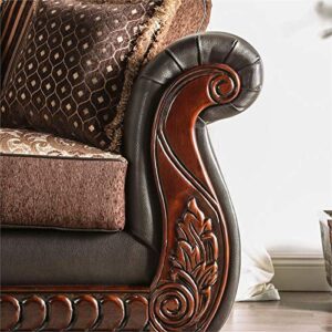 Furniture of America IDF-6106-LV Loveseat, Dark Brown