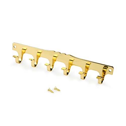 HIGHPOINT Key-Box 6-Hook Strip Brass Plated