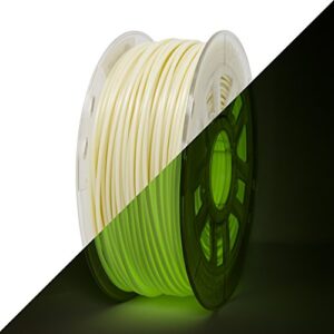 gizmo dorks 3mm (2.85mm) pla filament 1kg / 2.2lb for 3d printers, glow in the dark