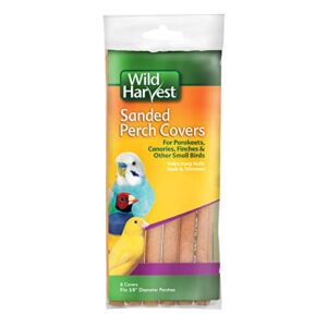 wild harvest p-84141 sanded perch covers for small birds, 6-count