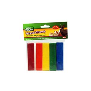 wild harvest p-84127 colored wood chews for small animals, fruit flavored, 5-count