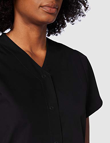 Adar Universal Scrubs for Women - Snap Front Scrub Top - 604 - Black - M