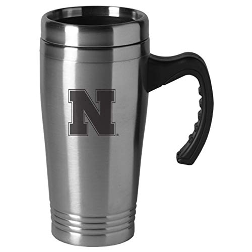 LXG, Inc. Nebraska Cornhuskers Engraved 16oz Stainless Steel Travel Mug - Silver