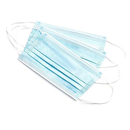 ValuMax 5630E-SB Ultra-3-In-1 Sensitive Disposable Earloop Face Masks, Cellulose Inner Layer, High Filtration, Sky Blue, Box of 50