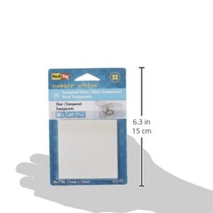 Redi-Tag SeeNote Stickies Transparent Sticky Notes, 50-Pack, 3 x 3 Inches, Clear (23775)