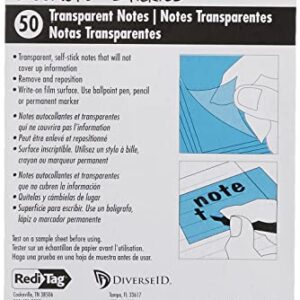 Redi-Tag SeeNote Stickies Transparent Sticky Notes, 50-Pack, 3 x 3 Inches, Clear (23775)