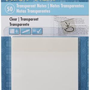 Redi-Tag SeeNote Stickies Transparent Sticky Notes, 50-Pack, 3 x 3 Inches, Clear (23775)