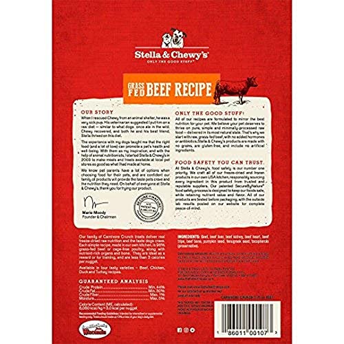 Stella & Chewy's Freeze-Dried Raw Carnivore Crunch Grass-Fed Beef Recipe Dog Treats – 3.25 oz. Bag