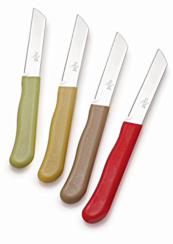 Chef Pro CPK404 Household Vegetable Kitchen Knife, 7", Red/Beige/Green/Yellow