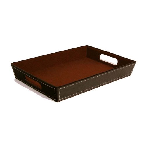 The Lucky Clover Trading Brown Faux Leather Valet Tray Basket