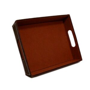 The Lucky Clover Trading Brown Faux Leather Valet Tray Basket
