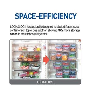 (Pack of 4) LOCK & LOCK Airtight Rectangular Food Storage Container 6-oz / 0.76-cup