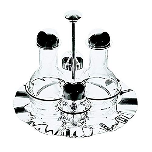 Mepra Sole Cruet and Salt Cellar Set, Silver