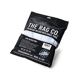 The Rag Company - Premium Window, Glass, Mirror & Chrome Detailing Towels - Professional Korean 70/30 Microfiber Blend, Lint-Free, Streak-Free, 350gsm, 16in. x 16in, Light Blue (5-Pack)