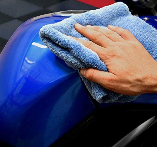 The Rag Company - Eagle Edgeless 500 (4-Pack) Professional Korean 70/30 Blend Super Plush Microfiber Detailing Towels, 500GSM, 16in x 16in, Blue