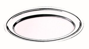 mepra oval serving fish plate 45x32 cm stainless steel finish, dishwasher safe