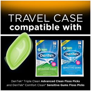 DenTek Floss Picks & Travel Case for On-the-Go, 4 Travel Cases & 12 Floss Picks, 6 Pack