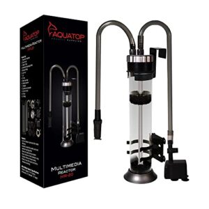 aquatop media reactor with 95 gph pump – for 10-75 gallon tanks, up-flow filtration for efficiency, includes adjustable water pump, reliable filtration system, mr-20