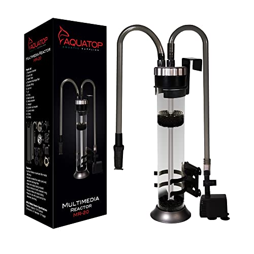 Aquatop Media Reactor with 95 GPH Pump – For 10-75 Gallon Tanks, Up-Flow Filtration for Efficiency, Includes Adjustable Water Pump, Reliable Filtration System, MR-20