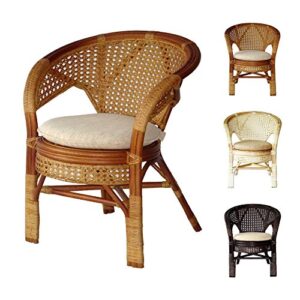 pelangi handmade rattan dining wicker chair w/cushion, colonial