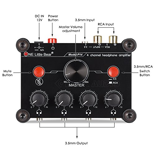 Little Bear Mini P14 Audio 4 Channel Stereo Headphone Headset amp Amplifier