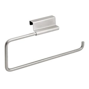 interdesign kitchen, brushed stainless steel forma over the cabinet paper towel holder
