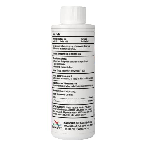 Nutri-Vet Anti-Diarrhea Liquid for Cats - Detoxifying Agent Works Against Bacterial Toxins - Helps Sooth Upset Stomach and Stop Diarrhea - 4 oz