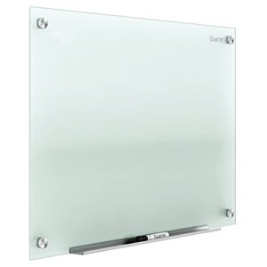 quartet whiteboard, glass dry erase board, non-magnetic, 3' x 2', infinity frameless mounting, frosted surface, accessory tray, and 1 dry erase marker (g3624f)