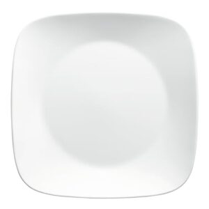 Corelle Vitrelle 6-Piece Salad Plates Set, Triple Layer Glass and Chip Resistant, Lightweight Square 9-Inch Plates, White