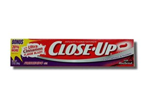 close-up toothpaste, red freshening gel, ultra cinnamon 7.2oz, (3-pack)