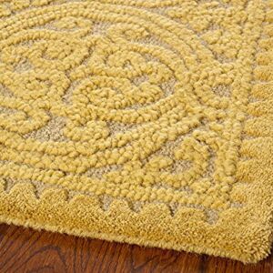 SAFAVIEH Cambridge Collection 4' Square Light Gold / Dark Gold CAM233A Handmade Moroccan Premium Wool Area Rug