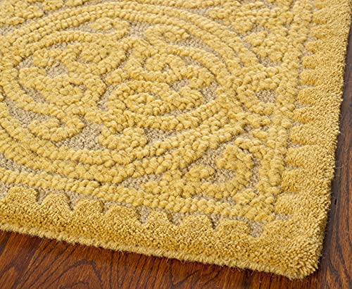 SAFAVIEH Cambridge Collection 4' Square Light Gold / Dark Gold CAM233A Handmade Moroccan Premium Wool Area Rug