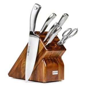 wusthof culinar 7 piece knife set with acacia block