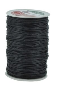 mandala crafts size 2mm black waxed cord for jewelry making - 109 yds black waxed cotton cord for jewelry string bracelet cord wax cord necklace string