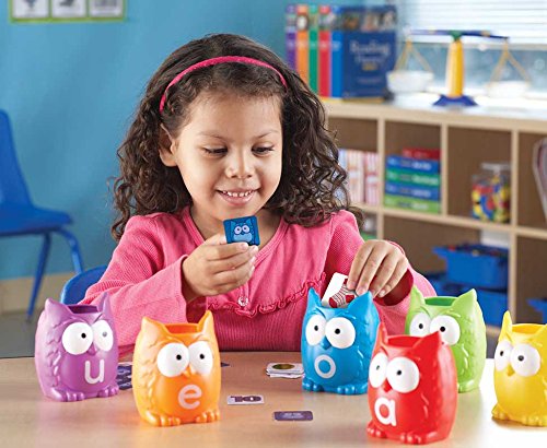 Learning Resources Vowel Owls Sorting Set, Word Recognition, Assorted Colors, Set of 6, Ages 5+