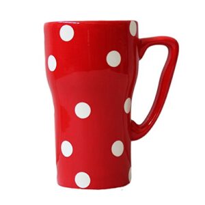 new colorful polka dots ceramic travel mug, 1-piece**your choice of color** by ack (red)