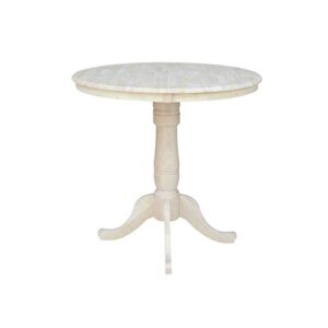 international concepts 36-inch round extension counter height table with 12-inch leaf